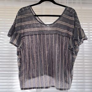 Lucky Brand Ruffle Sleeve Top- Size Small